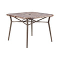 **Table carrée pliante en métal et bois**