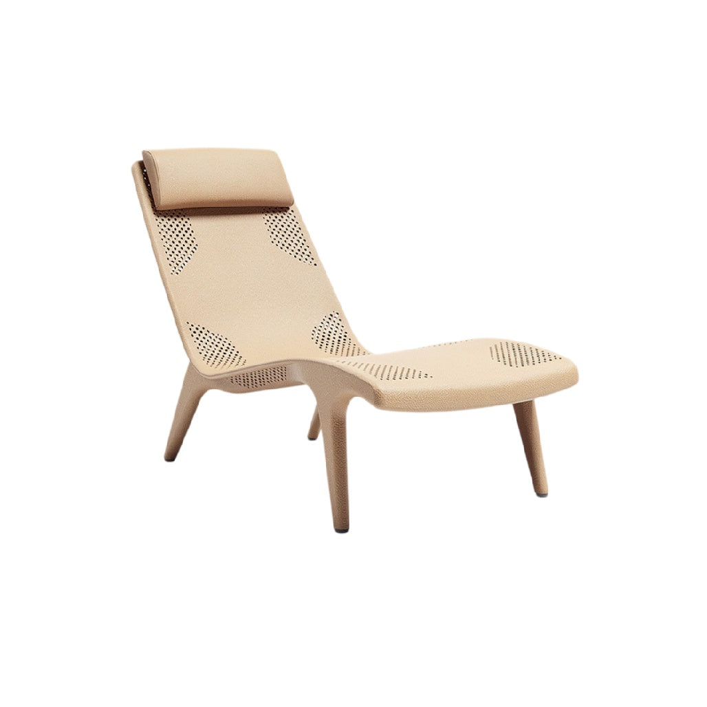 **Chaise longue contemporaine en matériaux durables avec support de tête intégré**