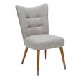 **Fauteuil moderne en tissu gris avec pieds en bois**