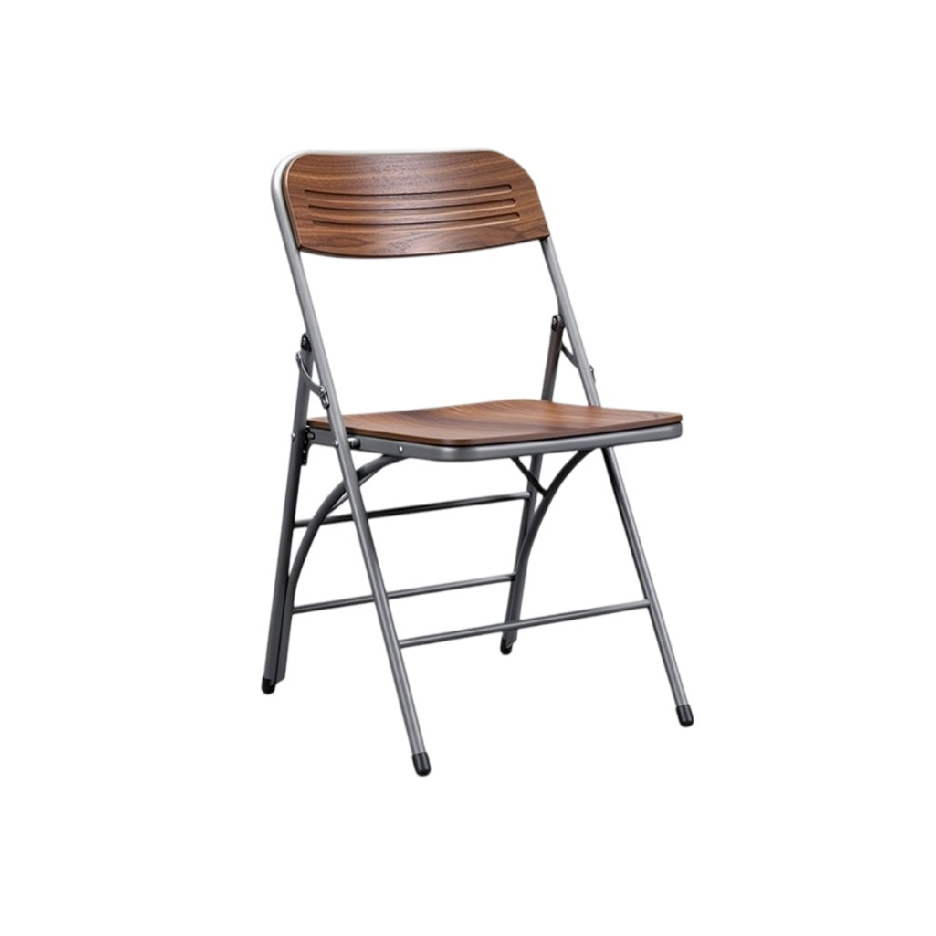 **Chaise pliante en métal et bois stratifié**