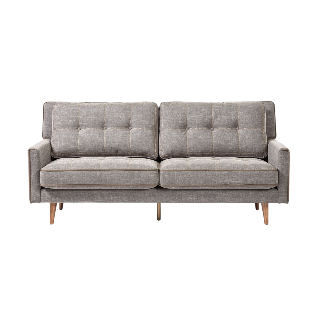 **Canapé gris moderne en tissu avec pieds en bois**