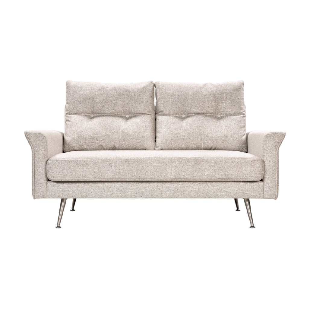 **Canapé moderne en textile beige avec coussins moelleux**