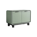 **Buffet moderne en bois avec finition verte et portes coulissantes**