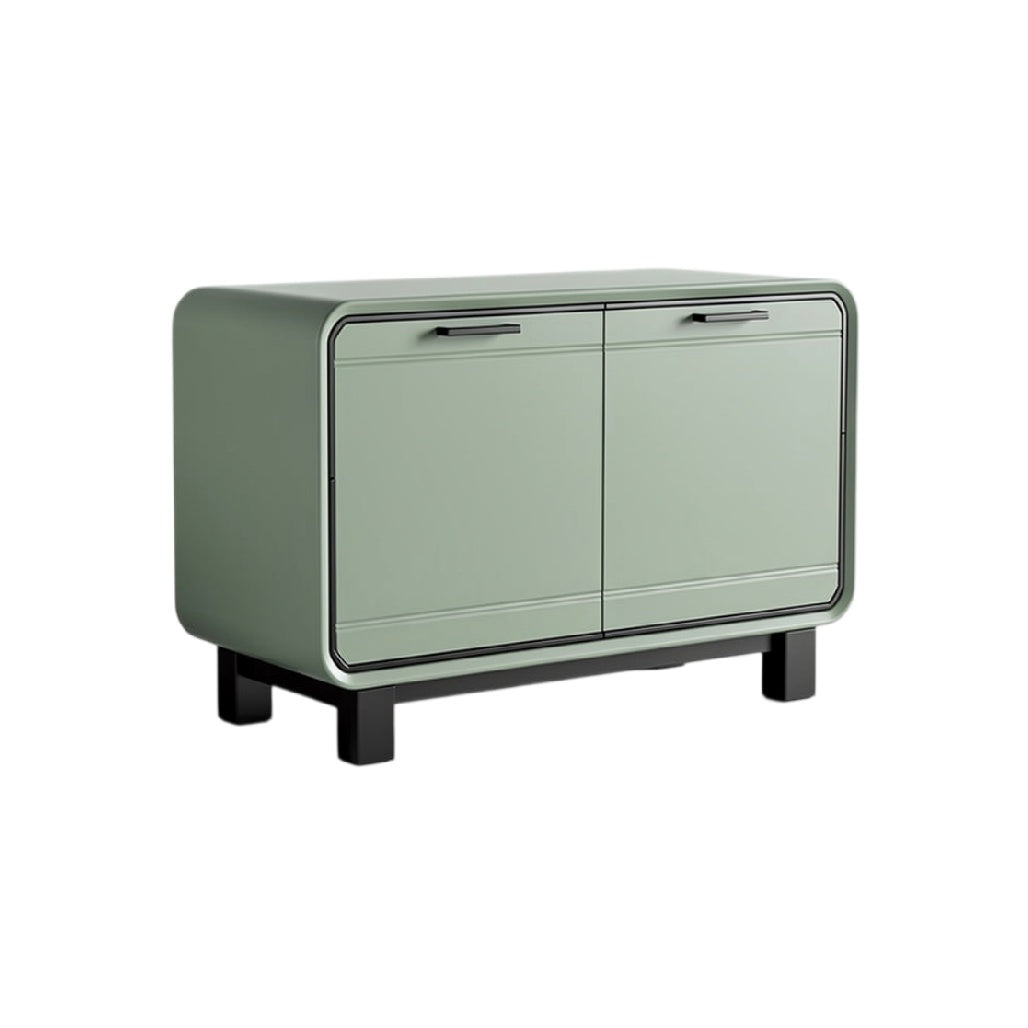 **Buffet moderne en bois avec finition verte et portes coulissantes**