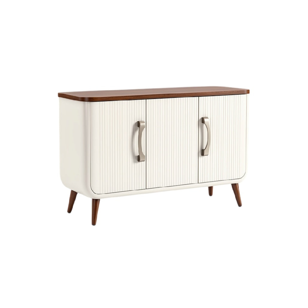 **Buffet moderne avec portes en bois et finition blanche**